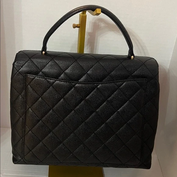 Vintage Chanel Kelly Flap Bag Black Caviar Gold Hardware - Picture 5 of 11